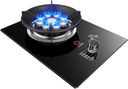 Gas Stove 1 Burner 180 Minute Timer, Black Glass Freestanding Tabletop Suitable for Home Kitchen Camping Garden Dining 5.2kW(NG)