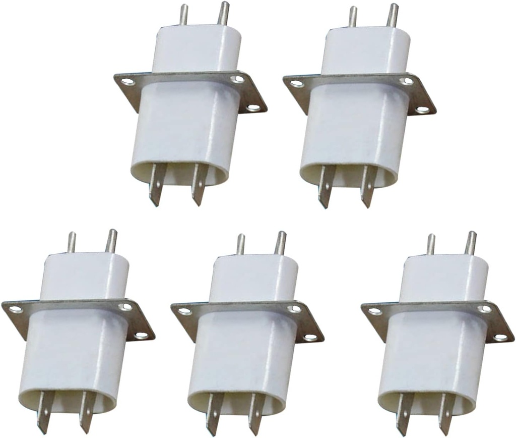 Microwave Oven Magnetron Socket w/Through-core Capacitor Replacement Microwave Magnetron Tube Filament Terminal Sockets Pin Converter(5PCS)