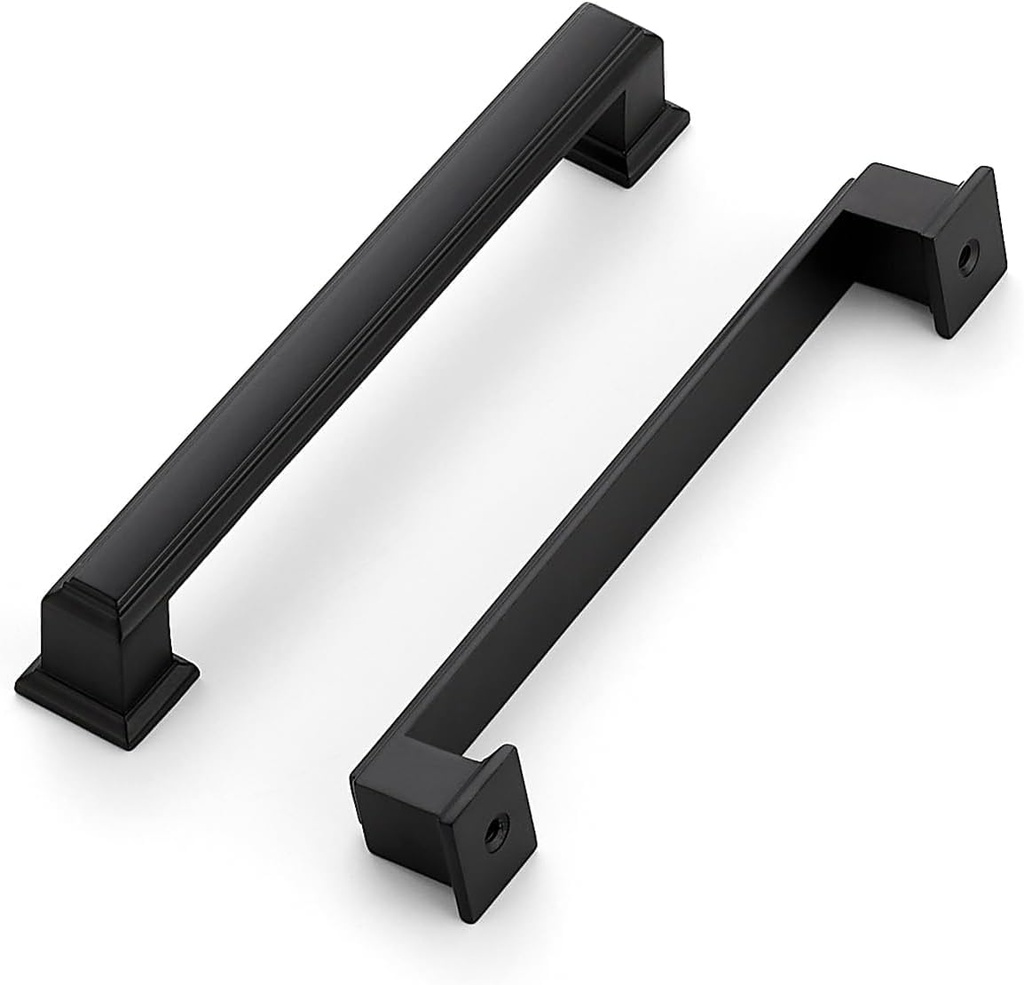 Ravinte Hardware 30 Pack Matte Black Cabinet Pulls, 5 Inch (128mm) Hole Center Zinc Alloy Drawer Handles for Kitchen Cabinets, Cupboards, Dressers, Square Solid Metal Hardware