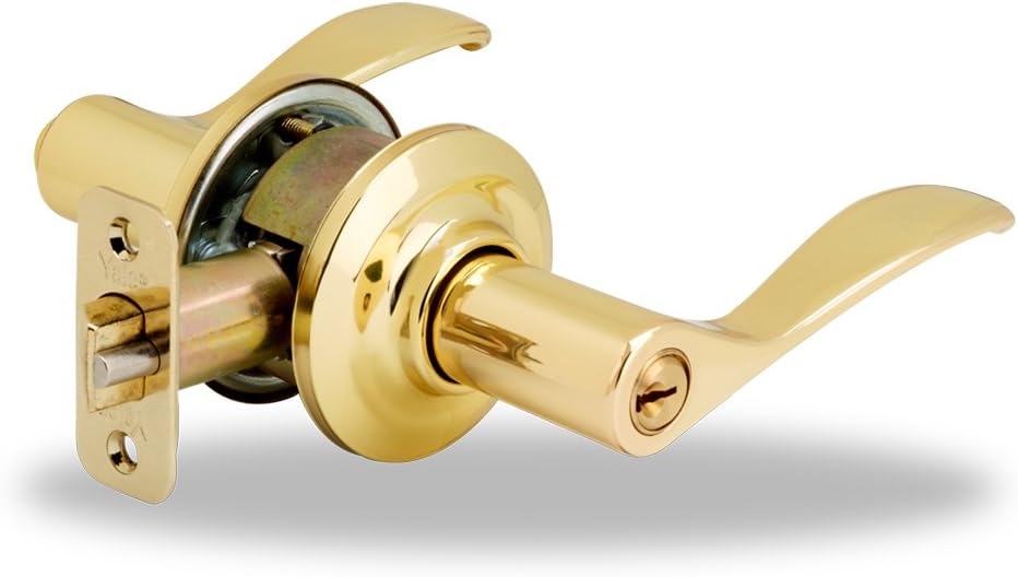 Yale Security NRE3 Norwood Entry Lever Handle, Polished Brass