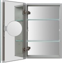 Medicine Cabinet Mirror 16 x 20 Inch, Movable 3X Magnifying Mirror,Recessed Medicine Cabinet,Adjustable Shelves, 170°Hinges,Silver Finish,Bathroom