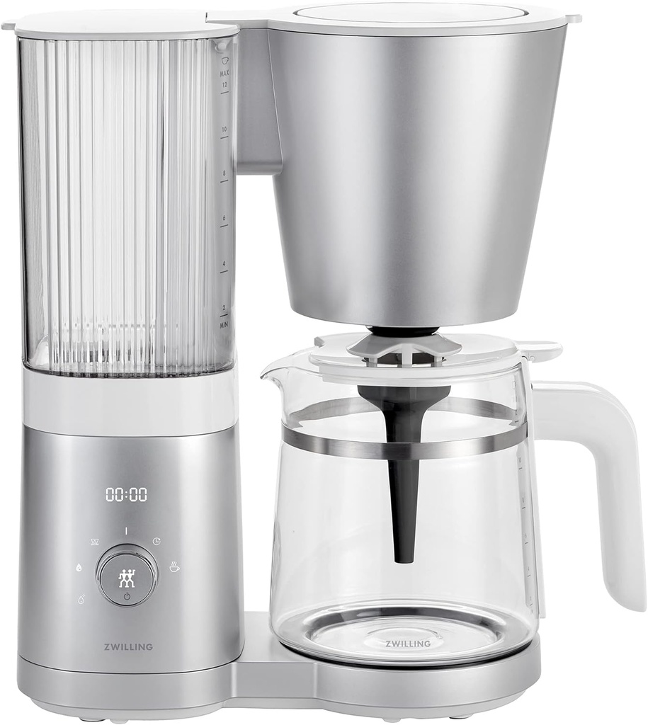 ZWILLING Enfinigy Glass Drip Coffee Maker 12 Cup, Awarded the SCA Golden Cup Standard, Silver