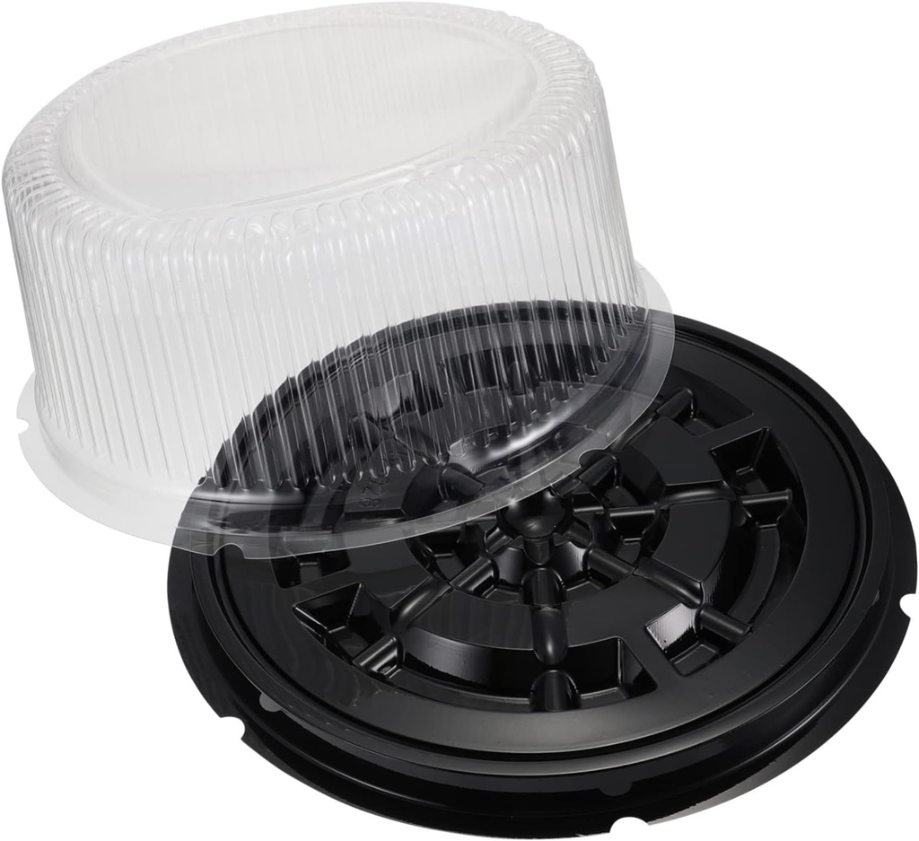 Cabilock 5pcs Transparent Round Cake Boxes with Protective Covers Packaging for Single Cake Dessert for Weddings and Parties