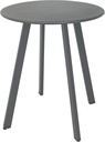 Outdoor Side Table, Weather Resistant Patio Small Outdoor Indoor Round Metal Steel Small Side Table, Waterproof End Table for Garden Balcony Yard, Grey