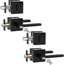 Keyed Entry Door Handle with Single Cylinder Deadbolt, Keyed Alike(Same Keys Only Per Set) Front Door/Exterior Door Lever Lockset, Matte Black, 2 Sets of Locks with 2 Sets of Different Keys