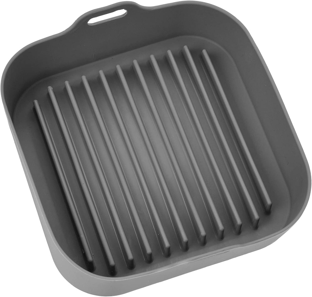 Fryer Silicone Pot Replacement, Multifunctional Silicone Basket For 10in Fryer, Microwave Oven, Steamer, Rice Cooker (Opp Gray)