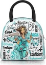 Cute Nurse Cna Lunch Bags For Women Nurse Lunch Box Nursing Medical Theme Insulated Lunchbox Nurses Day Gifts Reusable Cooler Tote Bag For Men & Women Office Work Travel Picnic Camping