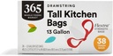 365 by Whole Foods Market, Flextra Strength Drawstring Tall Kitchen Trash Bags, 13 Gallon, 38 Count