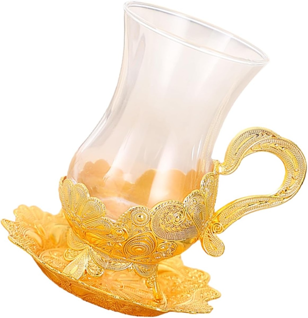 GLEAVI Luxury Espresso Cup and Saucer Set Tea Cup Set Saucer Elegant for Tea Lovers