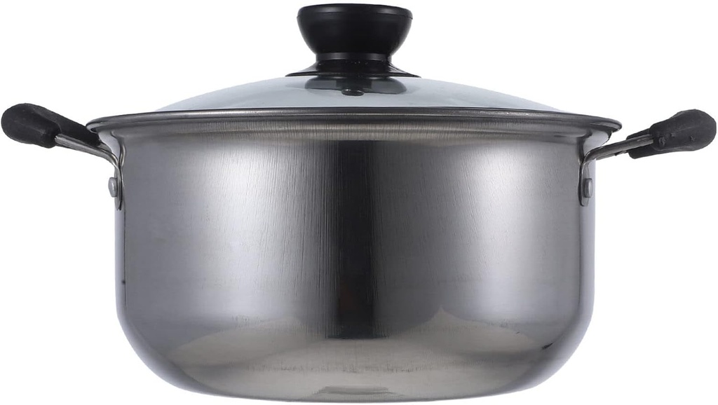 1pc Stainless Steel Milk Pot Milk Instant Noodle Pot Pot Slow Cooker pots Stainless Steel Stockpot nonstick Milk pan Pasta Noodle Pot Metal Soup Pot Wok -18X18CM