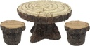 Pacific Giftware Enchanted Garden Tree Stump Table and Chairs Set Mini Fairy Garden Decorative Accessory 3pc Set