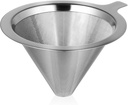 Zerodeko Stainless Steel Coffee Filter Metal Drip Filter Reusable Fine Mesh Coffee Strainer for Smooth Brewing Fits Most Makers 4.72 X 3.93 Inches