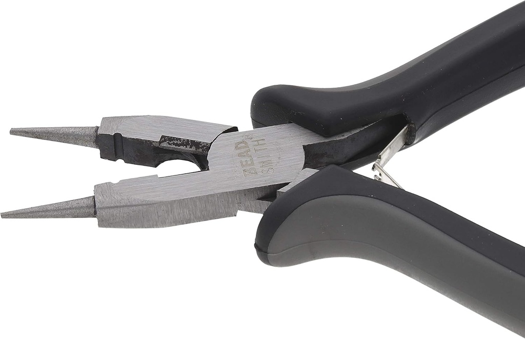 The Beadsmith 4-in-1 Multifunctional Pliers - All-Purpose Jewelry Making Tool w/Cushion Grip, 5”, Create Loops, Cut and Flatten Wire, Close Jump Rings