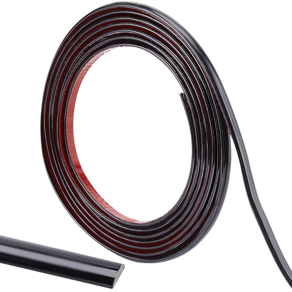 CRASPIRE 10Ft Peel and Stick Molding Trim Flexible Self-Adhesive Decorative Strip Black Waterproof Wall Tile Edge Mirror Frame Bendable Caulk Strip for Ceiling Floor Tables Cabinet Tile