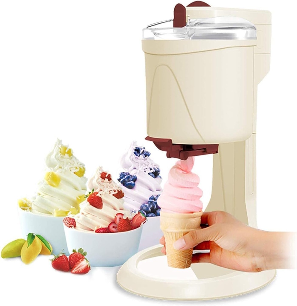Semi-Automatic Ice Cream Machine for Kids Yogurt Sorbet DIY Soft Serve Sherbet Fruit Freezer and Fruit Paste