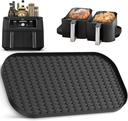 Silicone Mat for Ninja DZ401 DZ302 DZ550 Foodi 10 Quart 6-in-1 DualZone XL 2-Basket Air Fryer, Heat-Resistant Non-Slip Pad for Cooling Baskets and Spice Bottles, Black