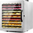 10 -Trays Food Dehydrator, Stainless Steel Dehydration Dryer, Fruit, Vegetable, Herbs And Meat Drying Machine