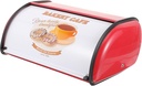 VICASKY Metal Bread Box Kitchen Countertop Organizer Large Capacity Reusable Bread Holder for Home Bakery Snack Storage Red Farmhouse Design