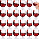 Roshtia 24 Pcs Mini Shot Glasses 1.75 oz Small Brandy Snifters Clear Reusable Plastic Cute Cognac Glasses Port Glasses Cup for Tasting Whiskey Brandy Wine Beer Drinking