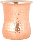 SHIV SHAKTI ARTS Copper Glass Inside Steel Hammered Finish Curve Shaped for Home and Hotels 300 ml, Brown