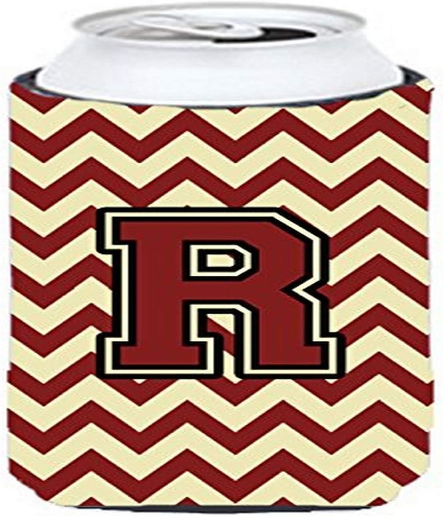 Caroline's Treasures CJ1061-RTBC Letter R Chevron Maroon and Gold Tall Boy Hugger Can Cooler Sleeve Hugger Machine Washable Drink Sleeve Hugger Collapsible Insulator Beverage Insulated Holder