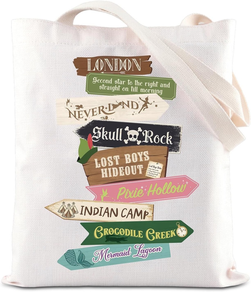 TGBJE Fairy Tale Movie Merchandise Tote Bag Peter Fairytales Inspired Gift Fairy Pixie Cartoon Fans Gifts