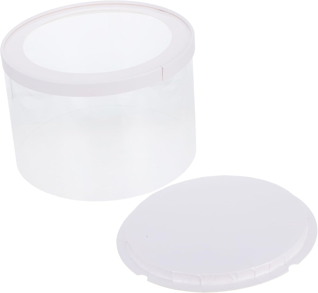 4pcs Clear Cake Packaging Box Single Layer Cake Carrier for Birthdays Weddings and Parties Sturdy Freshness Preserving Container