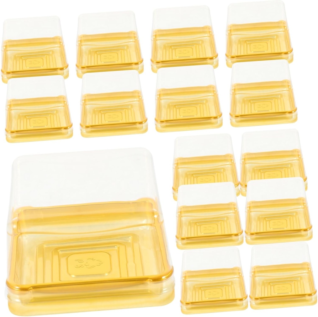OUNONA 50Pcs Transparent Dome Dessert Boxes for Egg Yolk Puff and Cupcake Packaging Abs Material with Sealing Cover Multipurpose Food Containers for Bakery and Home Use