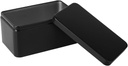 NUOBESTY Rectangular Tin Box Empty Tin Box Containers Portable Tea Storage Container with Lid Home Storage Box for Tea Candy (Black)