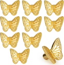 10 Pcs Gold Cabinet Knobs,Zinc Alloy Butterfly Shape Drawer Knobs,Cabinet Hardware,for Drawer Bathroom Closet Wardrobe Dresser Cabinet