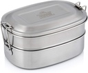 Indian-Tiffin Stainless Steel Double Layer Rectangular Lunchbox with Divider