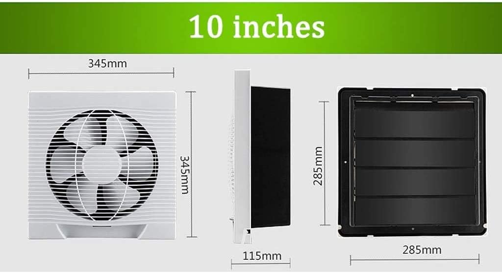 Exhaust Fan, Wall Mounted Vent Fans Ventilation Extractor Household Exhaust Fans Low Noise Extractor Fans Silent Ventilation Fan 10 Inches High Airflow Wall Window Type Kitchen Bathroom