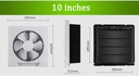 Exhaust Fan, Wall Mounted Vent Fans Ventilation Extractor Household Exhaust Fans Low Noise Extractor Fans Silent Ventilation Fan 10 Inches High Airflow Wall Window Type Kitchen Bathroom