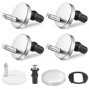 2 Full Set Toilet Seat Hinge Fixings,Quick Release Top Hinge Fixings Expanding Rubber,Toilet Seat Hinge Replacement Parts with Screws Bolts and Nuts for Home Bathroom