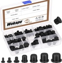 100Pcs Black High Temp Silicone Plug Mount Set, 7 Sizes of Dia T-Shaped Solid Rubber Stopper Hole Plugs for Powder Coating Plating Waterproof Sealing Plugs Pipe Holes Test Tube Plugs