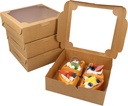 20pcs 8x8x2.5 Inches Brown Pie Box Bakery Boxes with Window Cookie boxes Treat Boxes Dessert Boxes Donut Boxes Muffin Boxes for Pastry Candy Small Cake Cupcake for Gift Giving Party