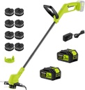 21V String Trimmer Cordless with 2x3.0Ah Battery and Charger, 12 Inch Battery Power Weed Eater String, Electric Weed Wacker, 2 In 1 Trimmer & Edger Lawn Tool Grass Cutter with 8 Lines for Garden, Yard
