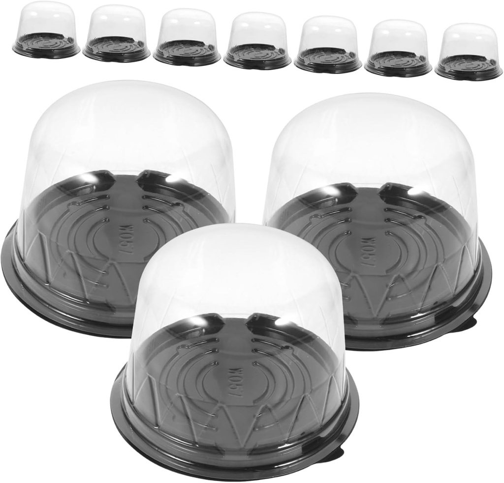 50pcs Cake Carrier Containers Lids for Travel Plastic Cake Boxes Desserts and Snacks for Events and Parties