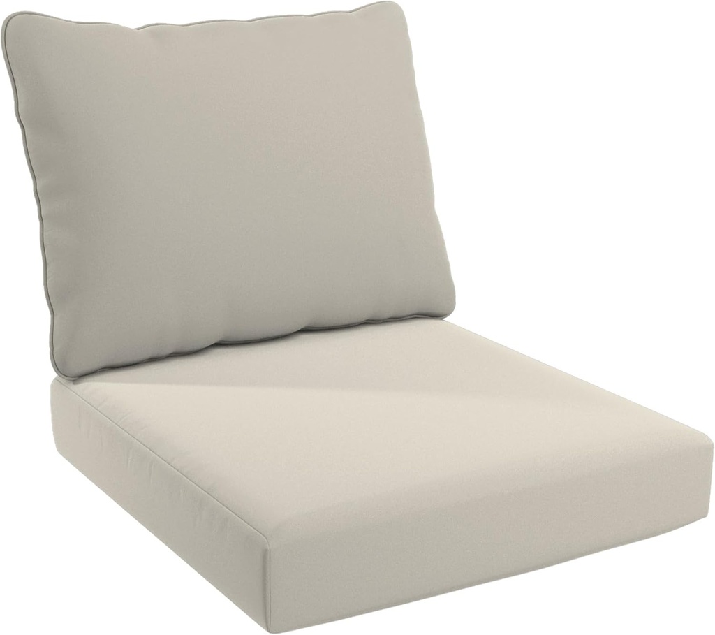 California Umbrella Outdoor Deep Seat, Patio Seat Cushion, 24 x 48 Inch, Premium Outdoor Densified Fiber, Fade Resistant, Sunbrella Fabric, Canvas