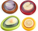 4 Pcs Reusable Avocado Onion Lemon Tomatoes Saver Keeper, Silicone Fruit and Vegetable Anti-Oxidation Storage Box Refrigerator, Fruit Veggie Holder Containers for Fridge, Food Huggers Conservation