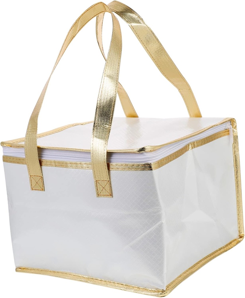 1pc Thermal Insulation Food Bag Handheld Cake Storage Carrier for Pizza Seafood Meal Design Stylish Portable Reliable Double Layer