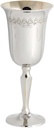 Classic Footed Kiddush Cup - Brass Goblet High Polished Finished Fleur-de-lis Design - 6.35" Tall Stemmed Wine Cup for Shabbat, Passover Seder, Bar/Bat Mitzvah, Jewish Wedding Gift By Zion Judaica