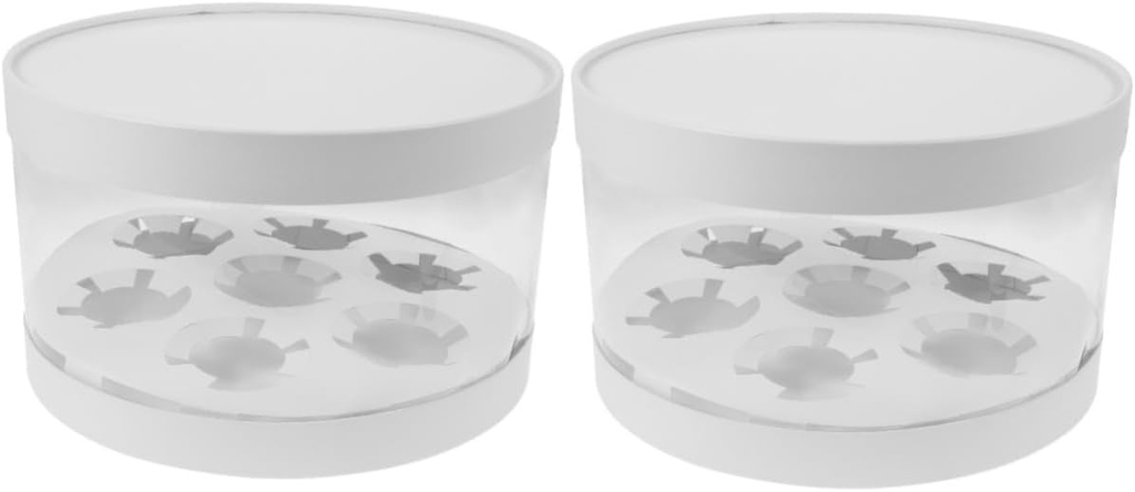 Hemoton 2pcs Cupcake Carrying Box Muffin Cake Carrier Air-tight Cupcake Carrier Lid for Transport