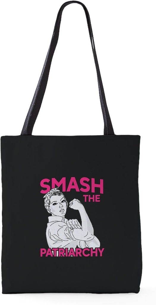 CafePress Rosie The Riveter Smash The Patriarchy 18"x18" Reusable Grocery Shopping Sling Tote Bag