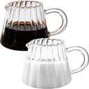 Loscarol 2 Pcs Small Glass Pitcher - Elegant Wave Shaped Creamer Pitcher for Coffee, Milk, Tea, 6 oz Milk Frothing Cup Creamer Jug for Kitchen