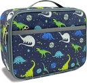 Kulle Dinosaur Lunch Box for Kids, Insulated Lunch Bag for Boys, Large Capacity Thermal Tote for School, Office, Daycare - Dinosaur Planet Design, Washable & Leakproof