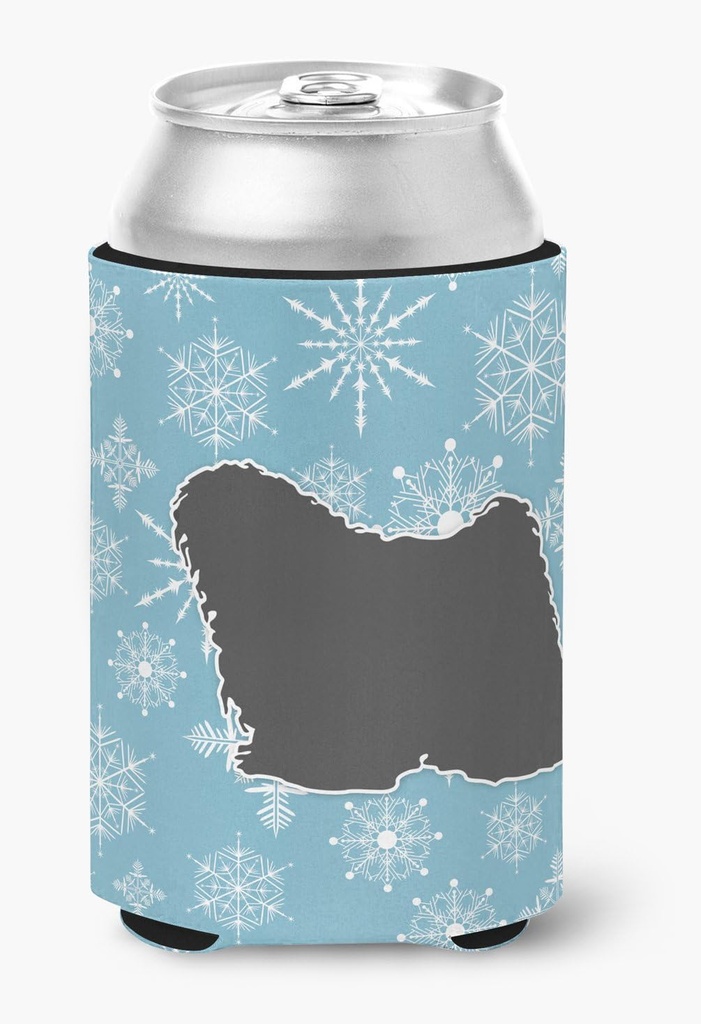 Caroline's Treasures BB3563CC Winter Snowflake Puli Can or Bottle Hugger Cooler Washable Drink Sleeve Collapsible Beverage Insulated Holder, Can Hugger, Multicolor