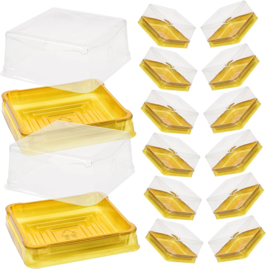 50pcs Transparent Square Dessert Packing Boxes for Macaroons Cupcakes Cookies Firm Closure Cake Containers for Party Picnic Wedding Gift Packaging
