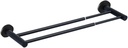 Retractable #304 Stainless Steel Towel Bar, Single bar or Double bar Optional,Adjustable Length from 16 inches to 28.9 Inches (Matt Black, Double Towel bar)