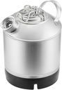 1.6 Gallon Cleaning Keg with D System Sankey Ports, Wash Out Keg with Rubber Base for Beer Lines Cleaning
